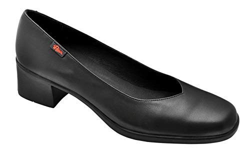 DIAN SALÓN Zapato Femenino Tipo Salón de Piel Micro D'COVER Plus, Forrado en la Pala con Microfibra Técnica D'DRY, SRC+O2+FO, Talla 39, Negro Salon