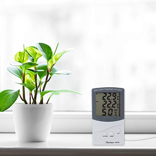 DIGIFLEX Termómetro Digital para Interior y Exterior con 2 Sensores de Alarma para Tiempo y Temperatura - da