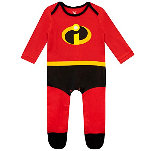 Disney Pijama Entera y Gorro para Niños Bebés The Incredibles Rojo 0-3 Meses