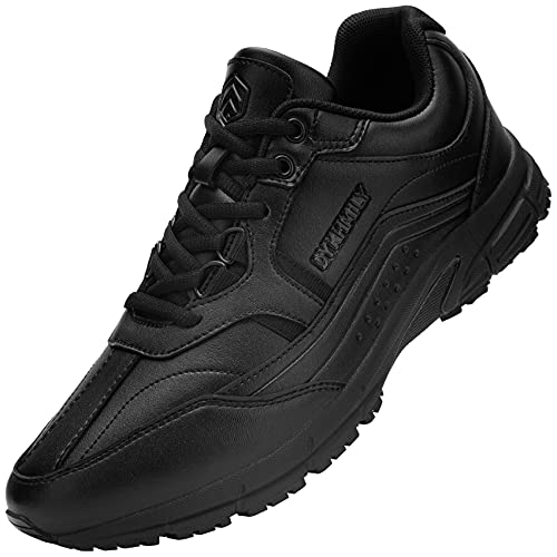 DKMILY DRY Zapatos de Seguridad Puntera de Acero SRC S1 Antideslizantes Impermeable Zapatos de Trabajo Antiestático Resistente al Aceite Zapatillas Deportivas Industriales(Negro Oscuro,43.5)