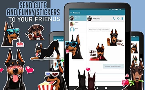 Doberman Dog Sticker Emojis - Gif Animated Keyboard App