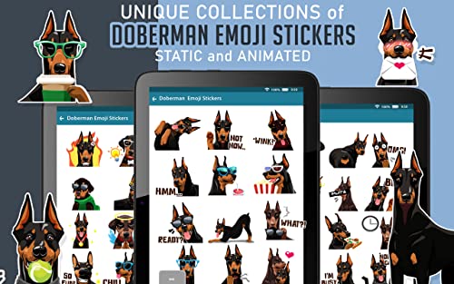 Doberman Dog Sticker Emojis - Gif Animated Keyboard App