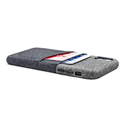 Dockem Luxe M2 Funda Cartera para iPhone XS/X: Funda Tarjetero Slim con Placa de Metal Integrada para Soporte Magnético: Serie M [Negro y Gris]