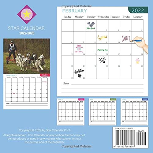 Dog Sled Calendar 2022: Official Mushing Calendar 2022, 16 Month Calendar 2022
