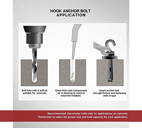 DOJA Industrial | Tacos Anclaje Metalico de Expansion con Gancho | M8-60 | PACK 5 | Tacos hormigon, pared, chapas metalicas | Espiches de pared, Tornillo expansivo, Espirros anclaje, inviolables