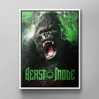 DOTCOMCANVAS® Mural motivation zitat gorila Animal jungla verde y negro Beast Mode Gorila Mode Gorilla Tamaño 40 x 30 cm Color Blanco