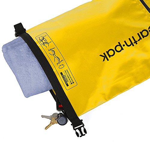 Earth Pak Bolsa Seca Impermeable de Serie Torrent para Kayak, canotaje, Senderismo, Camping y Pesca con Estuche para teléfono a Prueba de Agua (Amarillo, 20L)
