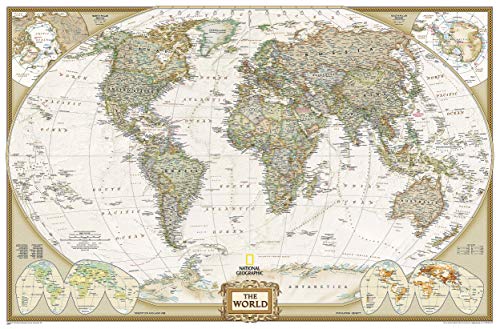 El Mundo Executive (125x186) Grande Inglés: Wall Maps World (National Geographic Reference Map)