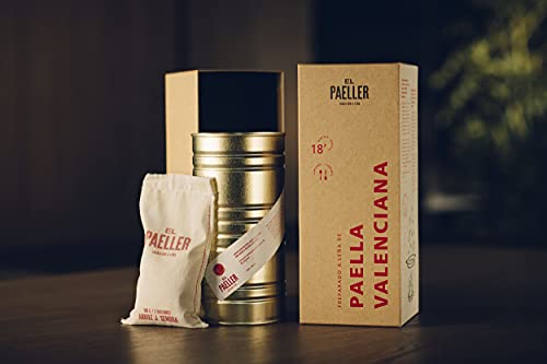 EL PAELLER - Kit Paella Prime | Paella Valenciana + Arroz del Senyoret | Paellera + Funda + Delantal + Salvamanteles + Cuchara | Ingredientes Km 0, 100% Naturales | 4 Personas | Sin Gluten
