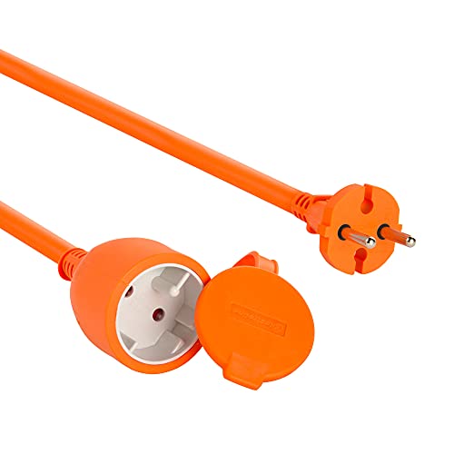 Electraline 01357 Cable alargador eléctrico para jardín (30 m) color naranja