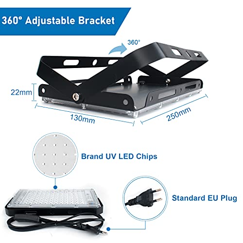 Eleganted Luz Negra LED Lámpara 100W-2-Pack Impermeable IP65,395-400nm Barra Ultravioleta Iluminación de Escenario para Bar Discoteca DJ Disco Halloween Navidad Fiesta Boda