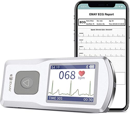 EMAY Monitor Inalámbrico de Salud Cardíaca (para iPhone y Android, Mac y Windows), Monitor Portátil de Frecuencia Cardíaca y Ritmo