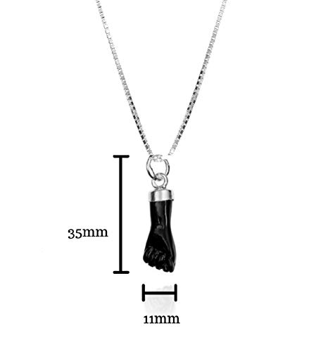 EMPATHY JEWELS Colgante Amuleto higa, Colgante Plata de Ley, Colgante puño de la Suerte, Especialmente para el Mal de Ojo, con Cadena de Plata de 40 cm. (33 mm)