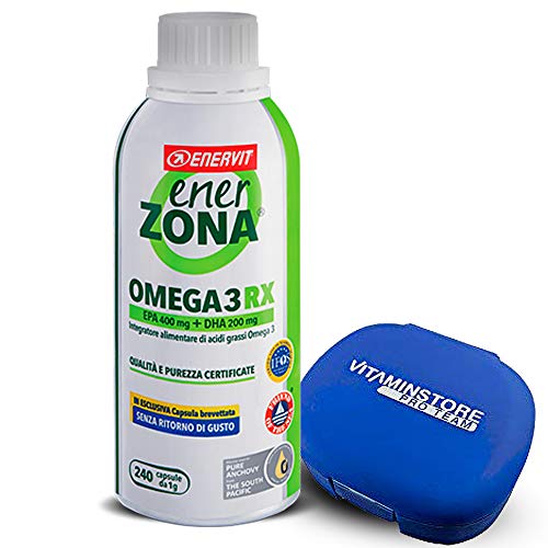 Enerzona Omega 3 RX - 240 pastillas - Incluye pastillero - Suplemento alimenticio a base de aceite de pescado para el control de los triglicéridos - Rico en EPA y DHA