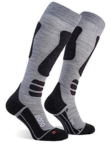 Eono Essentials Ski Socks (Basic o Premium), Grau (Base, 2-Pack), UE 35-38, UK 2,5-5