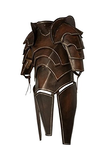 Epic Armoury Dark elfos - Deal, armadura de piel con capa inferior y férulas para brazos Samurai medieval, tallas M o L (M)