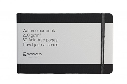 ESCODA Bloc Papel Acuarela A5 - Cuaderno Libreta Horizontal 21x13,5cm Papel 200 gr 60 Páginas Serie L 200-20 Grano Fino Sketchbook.