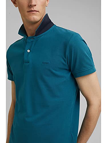 Esprit Classic Piqué Camiseta, Azul (Petrol Blue 450), XL para Hombre