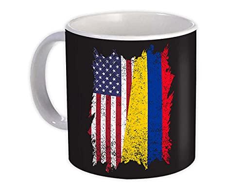 Estados Unidos Colombia : Taza de Regalo : Bandera colombiana americana expatriados banderas de países mixtos - Blanco
