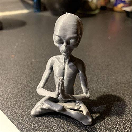 Estatua de resina de Alien, humor, gris, para interior y exterior, 15 cm