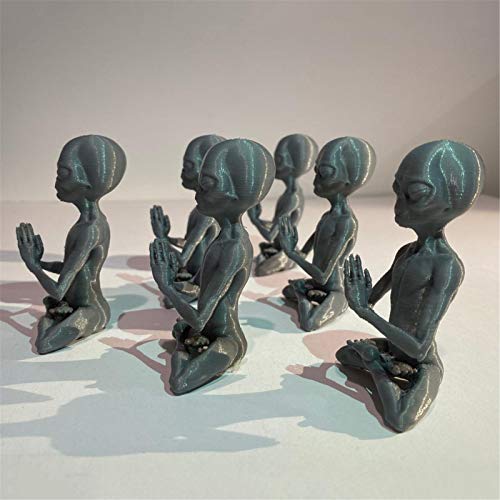 Estatua de resina de Alien, humor, gris, para interior y exterior, 15 cm