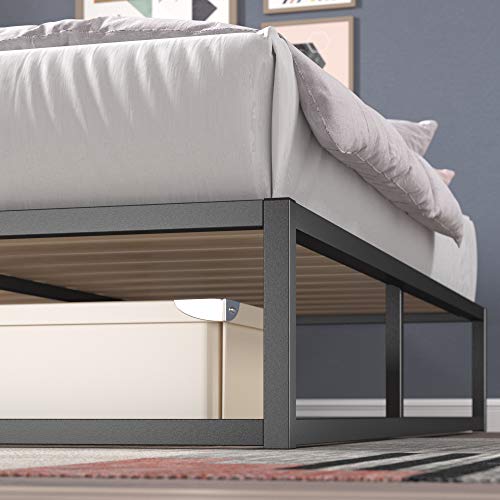 Estructura de cama metálica ZINUS Joseph 25 cm | Base para colchón | Somier de láminas de madera | Almacenamiento debajo de la cama | 150 x 200 cm | Negro