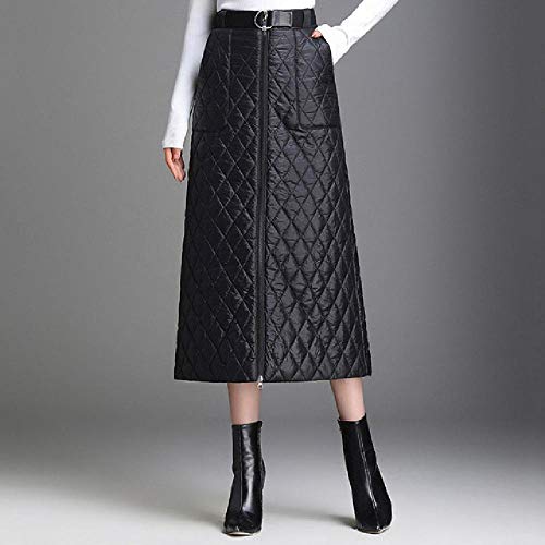 Faldas acolchadas de algodón grueso para invierno, de tamaño grande, color negro Negro Negro ( XXXXL