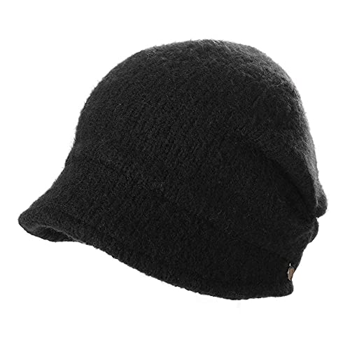 Fancet Gorro de punto de mezcla de lana para mujer, sombrero de panadero, gorro de Newsboy Taxi, boina de pico calentita, cálido forro, sombreros de invierno 55-59 cm