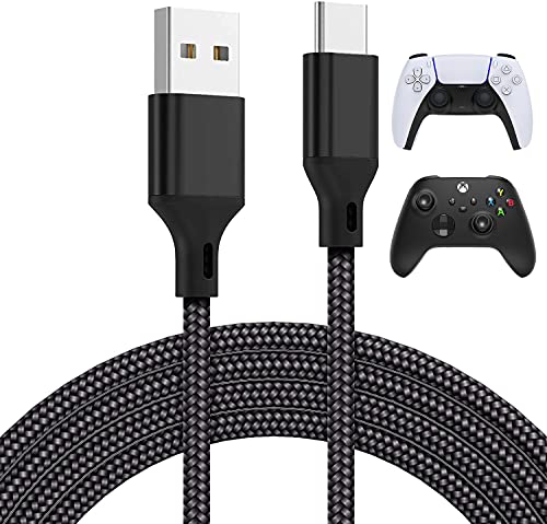 FASTSNAIL Cable de carga para controlador PS5, cable de carga tipo C de 10 pies de largo para Xbox Series X/S y Nintendo Switch Pro Contoller, cable de carga de juego (16,4 pies X1 piezas)