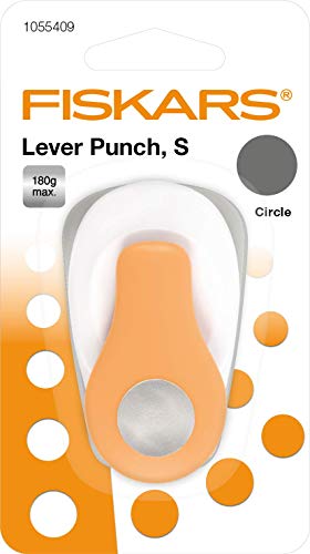 FISKARS Lever Punch Perforada de Figuras, Plastic, Naranja/Blanco, S