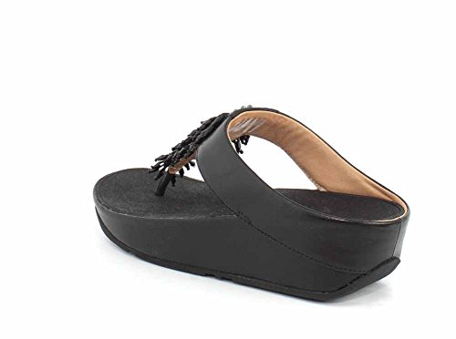 Fitflop Rumba Toe-Thong Sandals, Sandal Mujer, Negro (Black 001), 38 EU