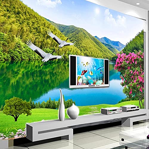 Fondo de pantalla de fotos 3D fondo de sala de estar de montaña montaña paisaje natural lago bosque