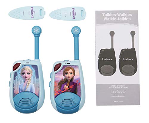 Frozen Disney 2 Elsa-Walkie-Talkies digitales, Rango transmisión hasta 2 kms, Morse luminoso, Pinza para colgar del cinturón, batería, Azul, color (China TW25FZ)