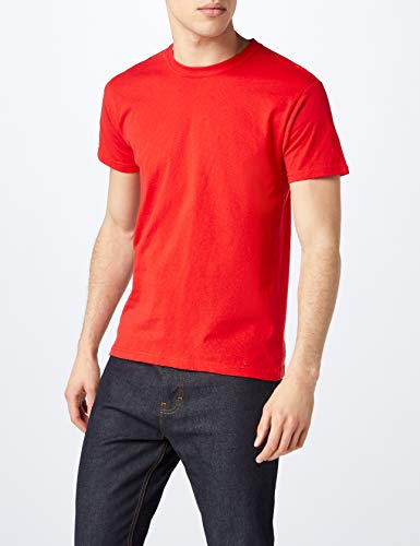 Fruit of the Loom Mens Original 5 Pack T-Shirt Camiseta, Rojo (Red), X-Large (Pack de 5) para Hombre