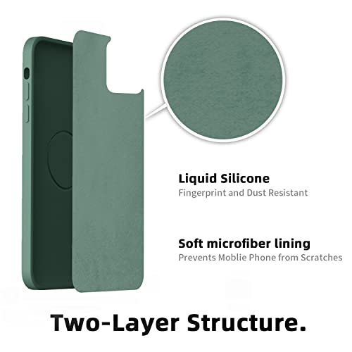 Funda de silicona para iPhone 11 Pro (ORDA), funda de teléfono móvil iPhone 11 Pro con anillo soporte, resistente a los arañazos, fina y suave, carcasa de silicona flexible, color verde oscuro