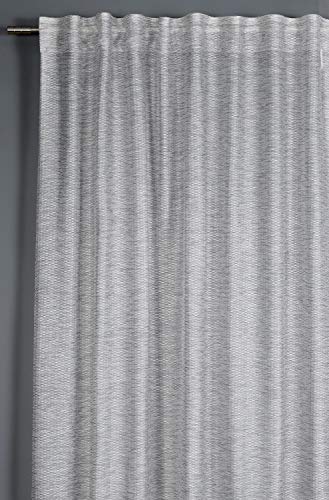GARDINIA Cortina Opaca con Trabillas Ocultas y Cinta de Cortina, de Voile, Color Gris, 140 x 245 cm