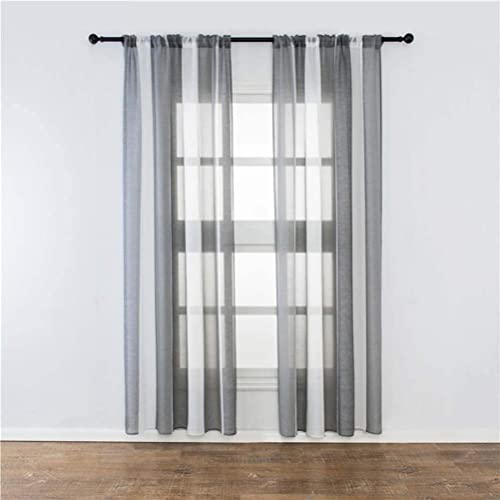 Garneck panel de cortina de gasa cortinas de ventana de tul semi transparentes modernas cortinas para dormitorio cocina baño decoración 100x200cm (gris blanco)
