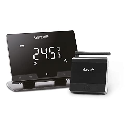 Garza Smart - Termostato Inalámbrico Wifi Inteligente para caldera y calefacción, programable, pantalla táctil, Wifi 2.4GHz, control remoto por app y por voz Alexa/Google