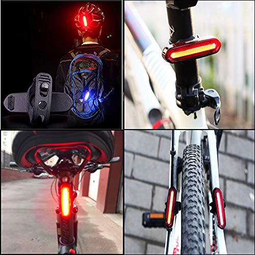 Gasea Luz Trasera de Bicicleta Tricolor LED, USB Que Carga la Bicicleta de Montaña Que Monta la Luz de Advertencia de la Luz Trasera