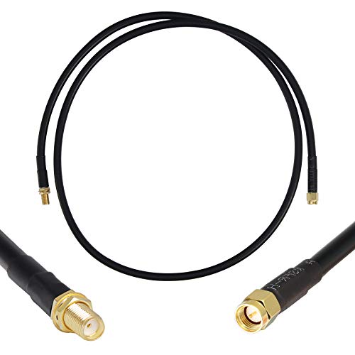 GEMEK Cable de extensión coaxial de Baja pérdida de 1m (50 ohmios) - SMA Macho a SMA Hembra - Extensor de Cable de Antena para Uso de Radio 3G / 4G / LTE/Ham/ADS-B/GPS/RF (no para TV)