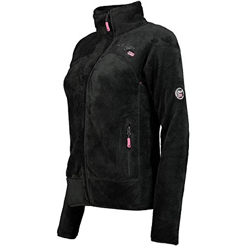 Geographical Norway UPALINE Lady - Suave Cálido Mujeres - Chaqueta Calida Invierno Suave Mujeres Caliente - Pullover Casual Tops Mangas Largas - Manga Larga Suéter Piel Negro M