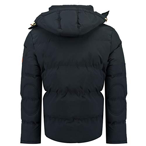 Geographical Norway VERVEINE BELL - Chaqueta de invierno, para hombre - chaqueta deportiva cortavientos - Parka/Abrigo con capucha - de manga larga, azul marino, XL