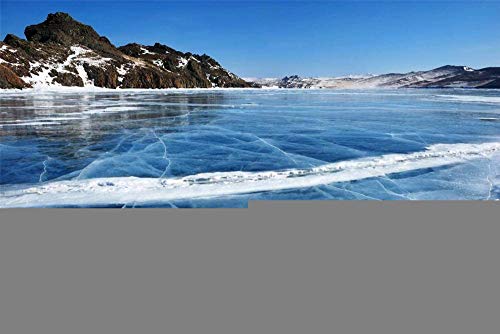 GEZHF 5D Pintura Diamante Bordado Accesorios Lago Baikal Congelado Invierno Decoración del Hogar Artesanías 30X40Cm