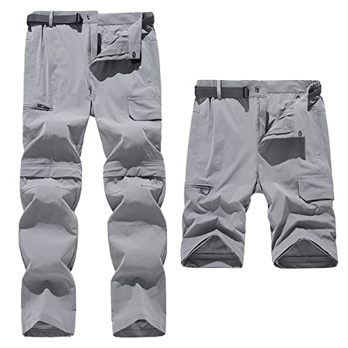 G&F Pantalon Trekking Hombre Zip Off Extraíble Pantalon Senderismo Secado Rápido Pantalones Montaña (Color : Black, Size : 5XL)
