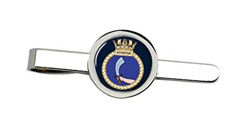 Giftshop UK HMS Scimitar, Real Azul Marino Corbata Broche