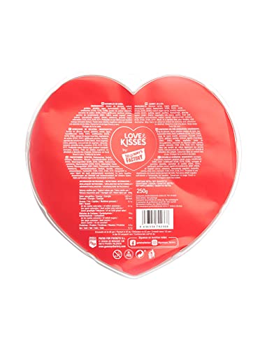 Gommy's Factory LOVE&KISSES (Sin Gluten). Tarta Regalo de Gominolas con Forma de Corazón, 41 Golosinas, 250 g