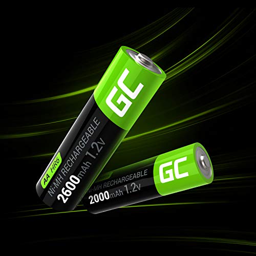 Green Cell 2X AAA 800mAh 1.2V Juego de 2 Pilas Recargables AAA Ni-MH Baja Autodescarga Precarga Alta Capacidad HR6 BK-4MCCE/8LE