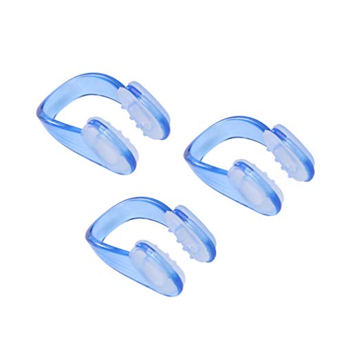 HEALIFTY pinzas nasales accesorios de piscina de silicona protector nasal natación para natación buceo para adultos (3 piezas azul)