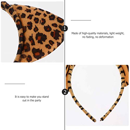 HEALLILY 8 diademas para orejas de gato, diseño de leopardo, gatito, oreja de animal, diadema, accesorio para el cabello para vacaciones, cosplay, disfraces, danza, fiesta