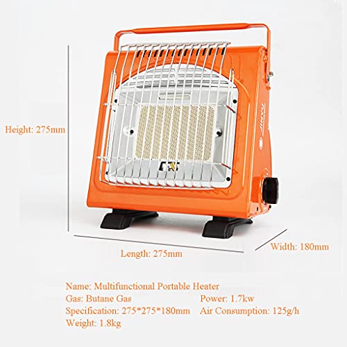 Heater Calentadores de Gas butano 1.7Kw,Calefactor de Gas de cerámica, Calefactor para Exteriores, Camping,caravanas,Pesca
